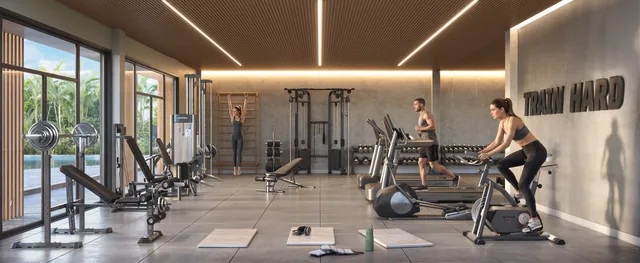 Perspectiva ilustrativa: Academia e fitness do Feel Sun, Pontal Oceânico, Recreio dos Bandeirantes, Rio de Janeiro.